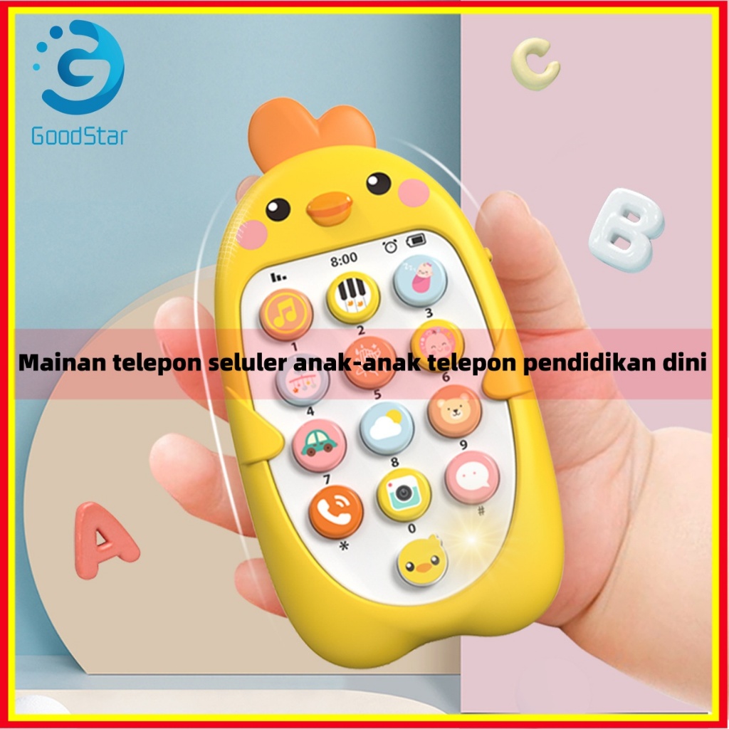 Mainan Handphone Bayi/Telepon Pendidikan Awal Dengan Lampu Musik/Mainan Ponsel Bayi/Bentuk Wortel Kelinci/Baby Phone/Mainan Phone