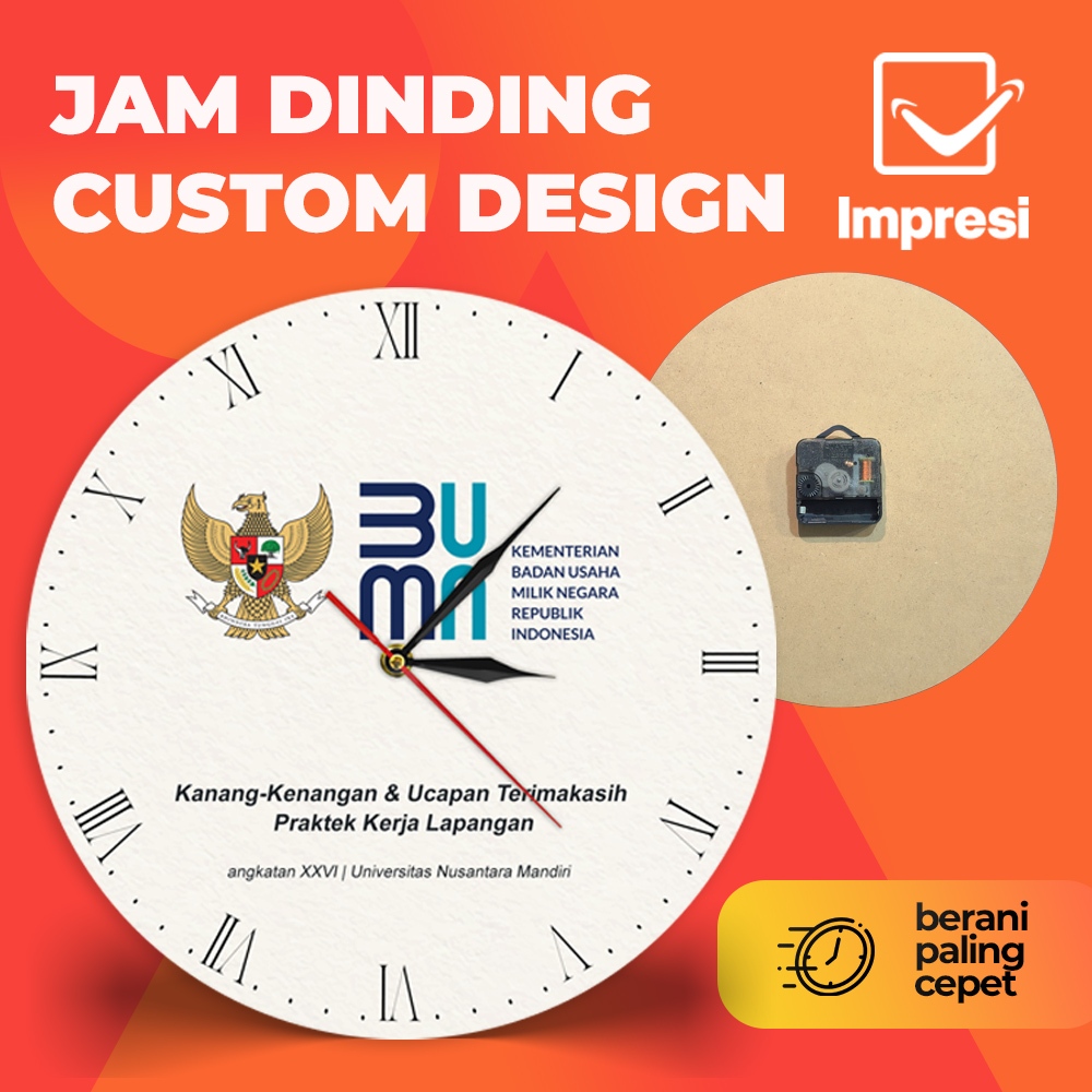 Jam Dinding Custom Kado Cindra Mata PKL Kenang-kenangan Custom Logo Murah Bahan Kayu
