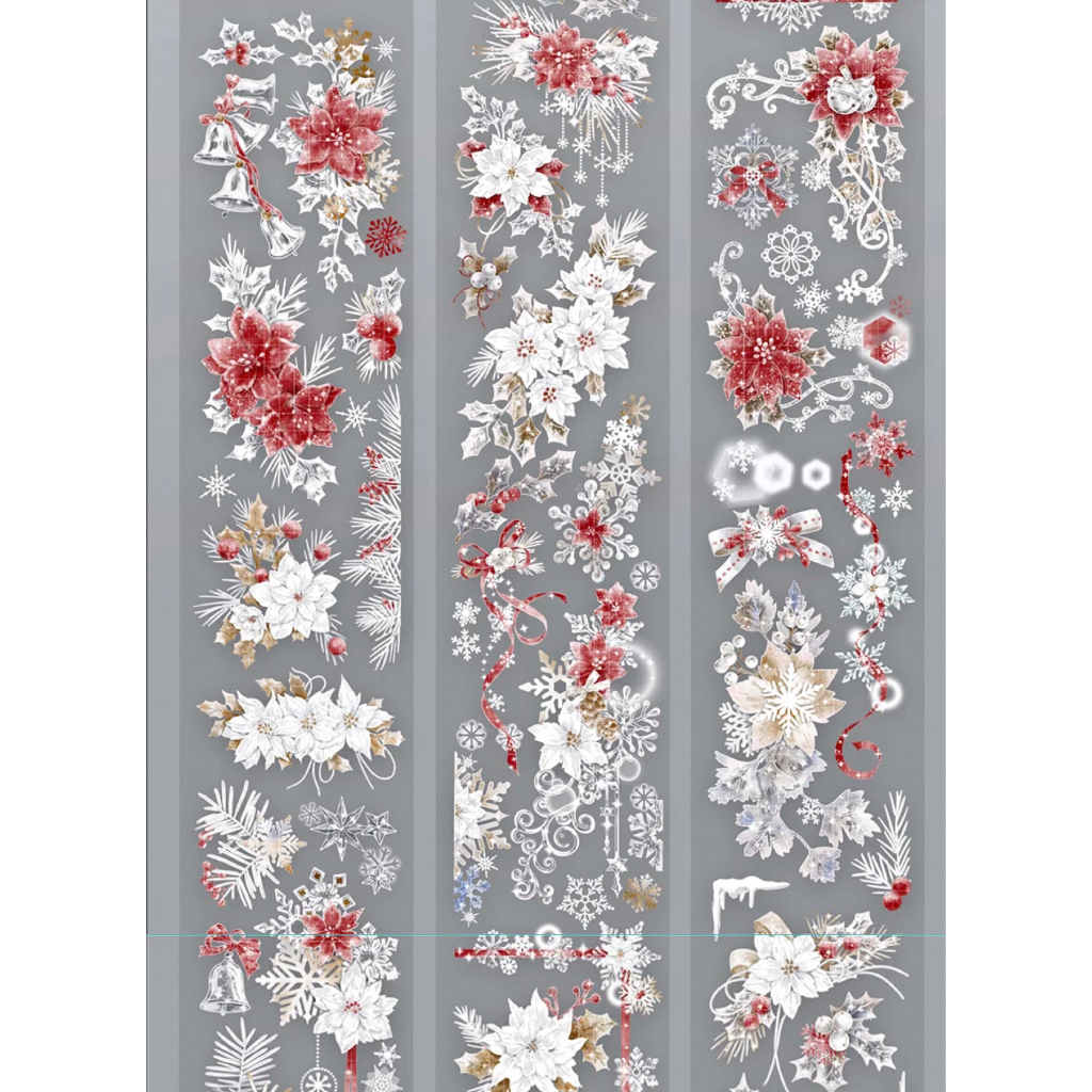 

(Kiricart) TimeGrid Red honey Snow PET hologram tape Journal Scrapbook