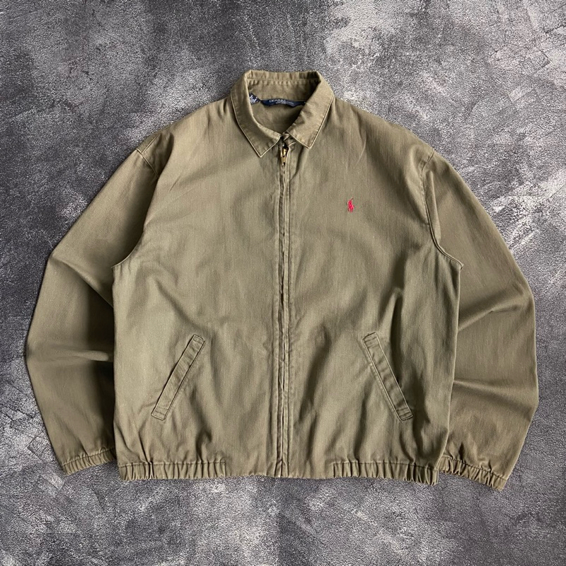 1980s Polo Ralph Lauren Olive Green Work Jacket