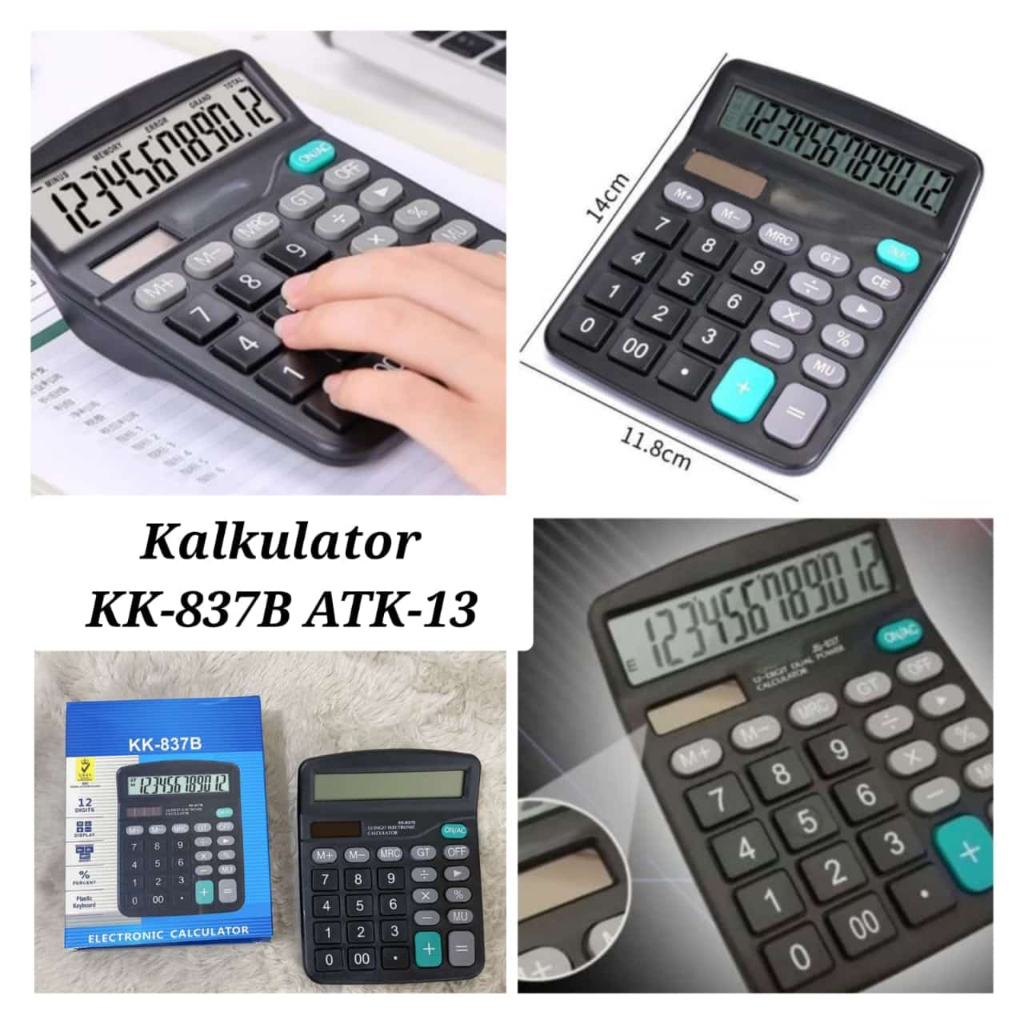 

Kalkulator KK-837B 12 Digit / Calculator Check & Correct Dual 2 Power