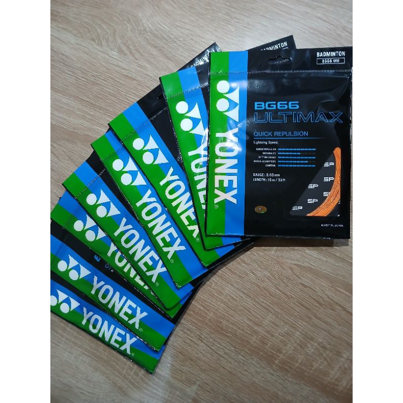 Pasang Senar Raket Badminton / Bulutangkis Yonex BG 66 Ultimax Original Japan Mesin Digital