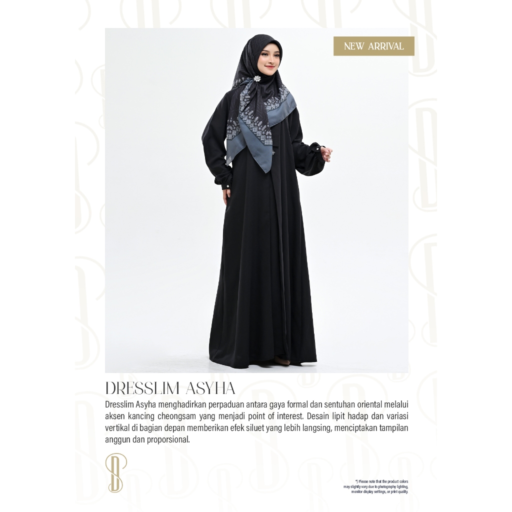 DRESSLIM ASYHA RABBANI gamis wanita best seller hitam gamis