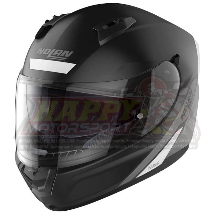 Helm Nolan N606 Staple 040 Flat Black White Full Face