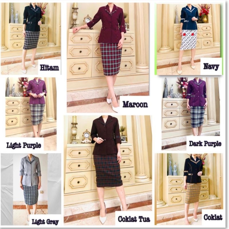 One set stelan blazer kantor wanita. Setelan kantor wanita