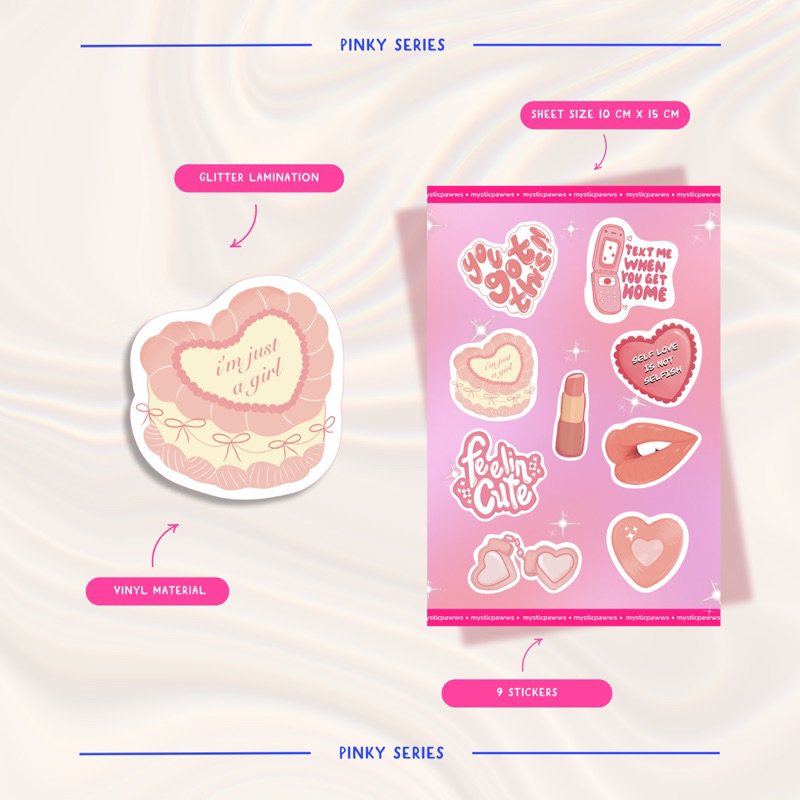 

Sticker Sheet | Sticker Aesthetic | Sticker Pink | Stiker laptop estetik pink