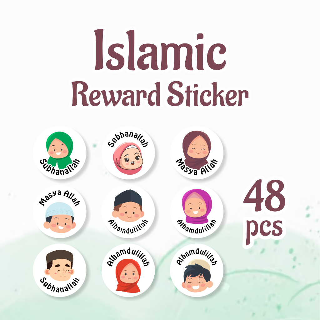 

48 Pcs Islamic Moslem Reward Sticker / Stiker Hadiah Penghargaan Untuk Anak Murid