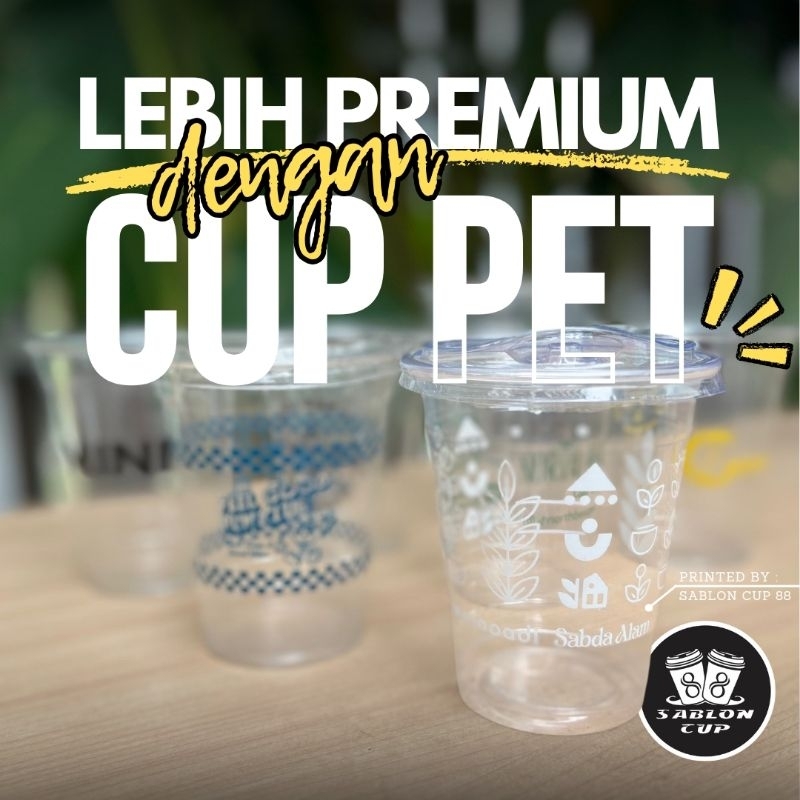 Sablon Cup || CUP PET 12/14 STARINDO+Tutup || Gelas Cup Plastik