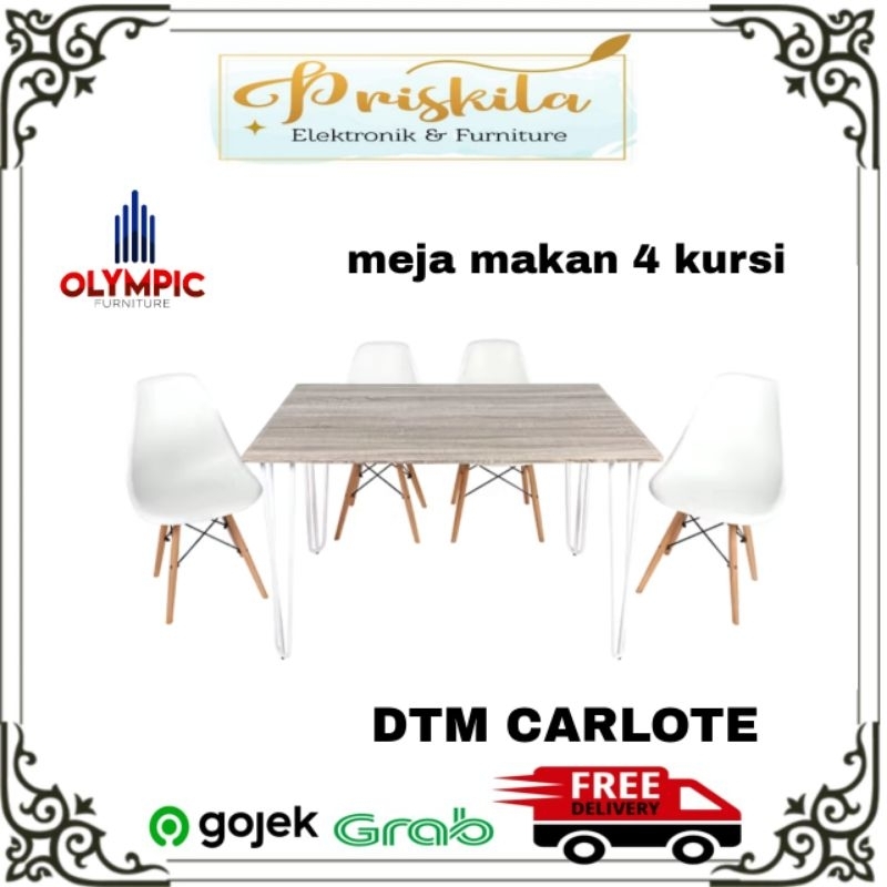 meja makan 4 kursi OLYMPIC DTM CARLOTE/ FURNITURE PALEMBANG