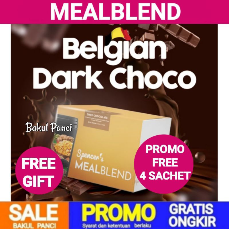 

SPENCER'S MEALBLEND - COMPLETE NUTRITION MEAL REPLACEMENT - SPENCER MEAL BLEND - NUTRISI HARIAN ALAMI DIET SEHAT METABOLISM BOOSTER - DARK CHOCOLATE