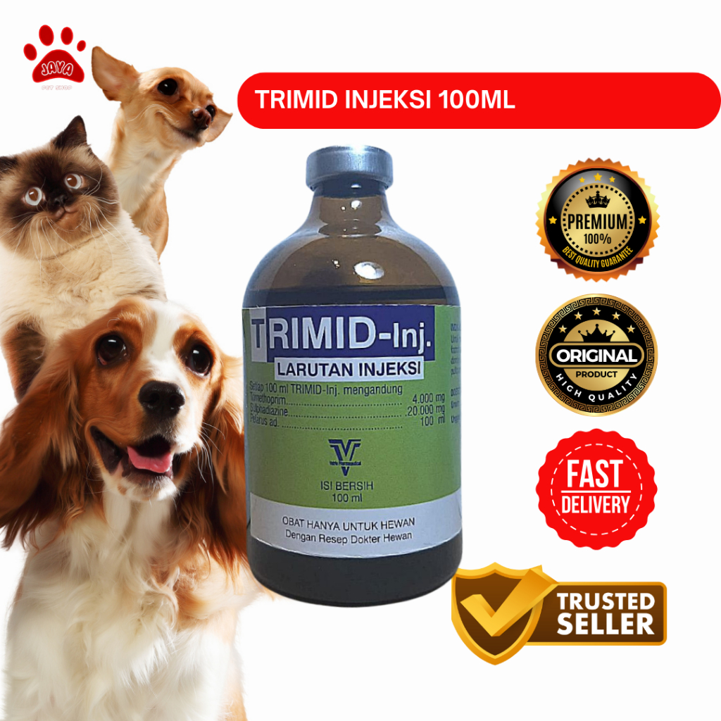 Trimid Injeksi 100 ml - Antibiotik Spektrum Luas Untuk Hewan - Antibiotik Sapi - Antibiotik Ternak