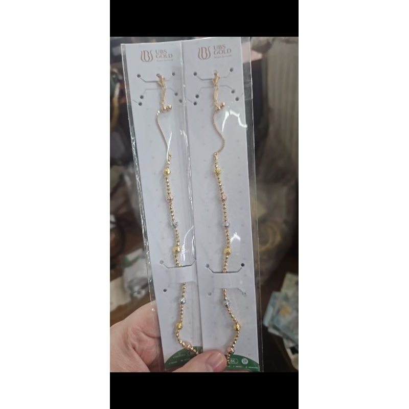 gelang serut pentol bola gold putih ring bulat emas asli 375 8k cd