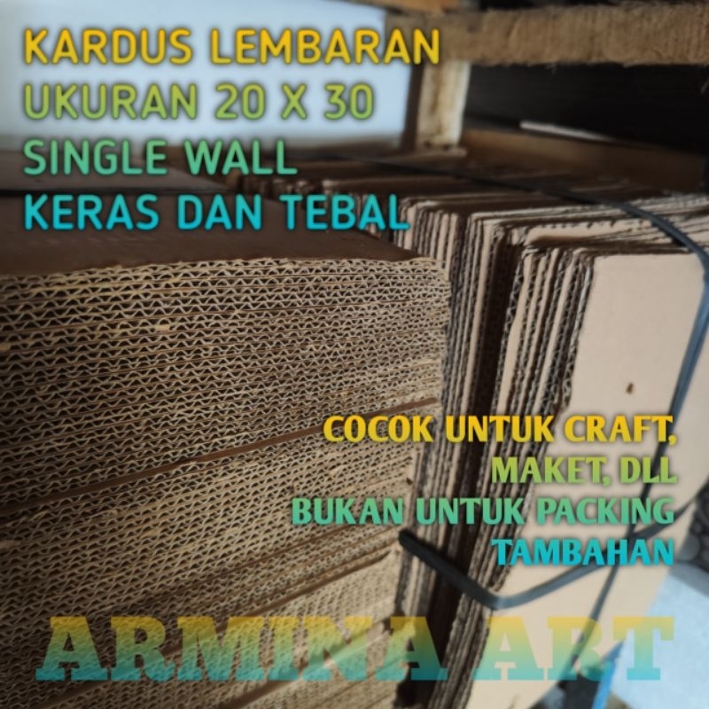 

KARDUS KARTON LEMBARAN 20 x 30 cm Single Wall Corrugate Cardboard Craft Eflute - Armina Art