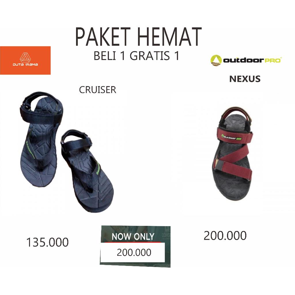 DUTAIRAMA - PAKET HEMAT BELI 1 GRATIS 1 SANDAL OUTDOOR NEXUS + CRUISER