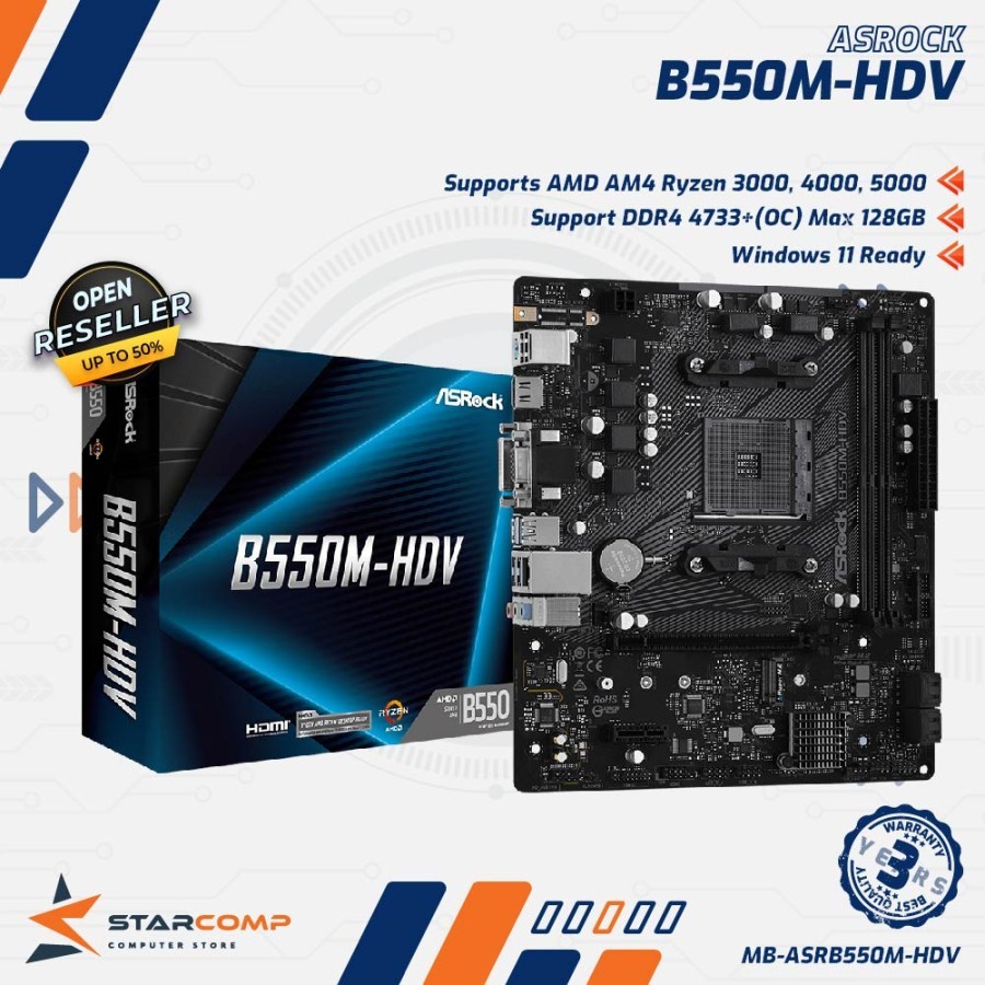 ASRock B550M-HDV AM4 DDR4 B550M HDV