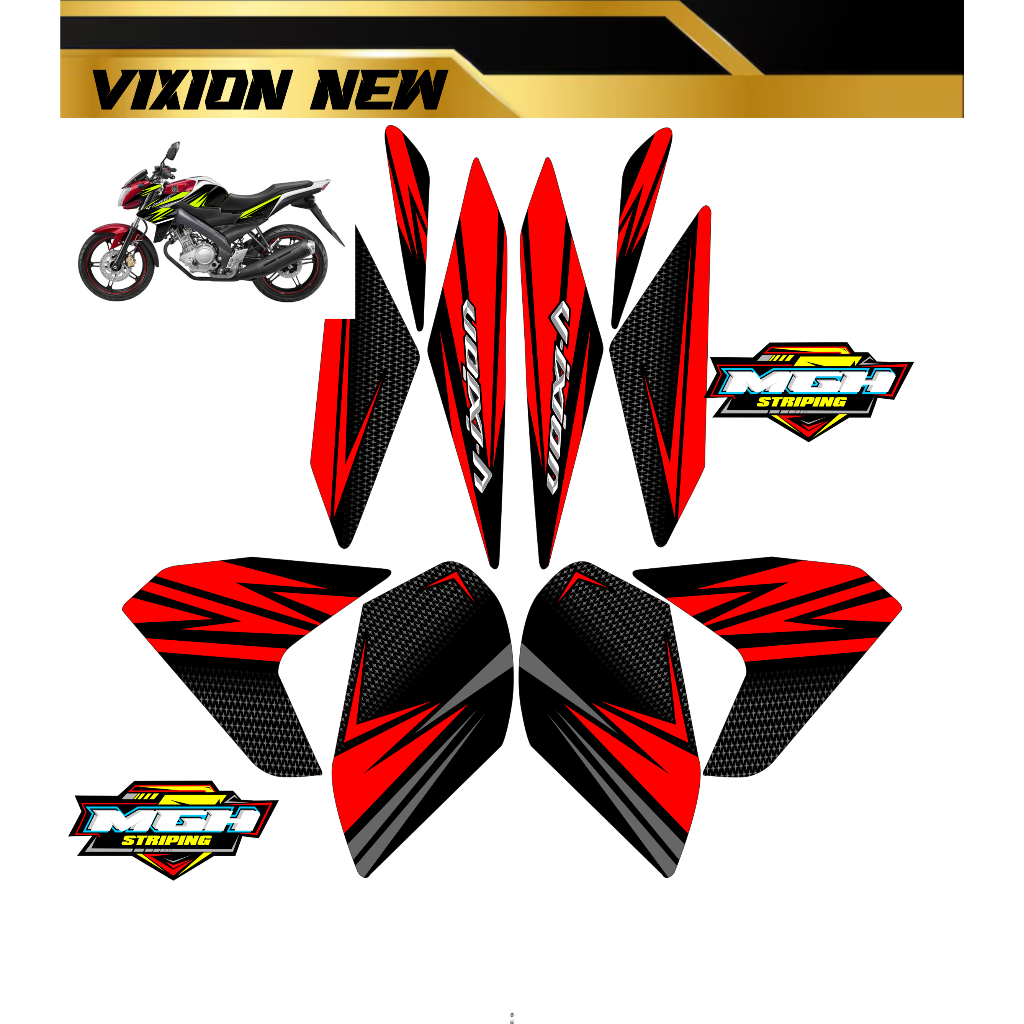 Vixion Striping Motor Stiker keren