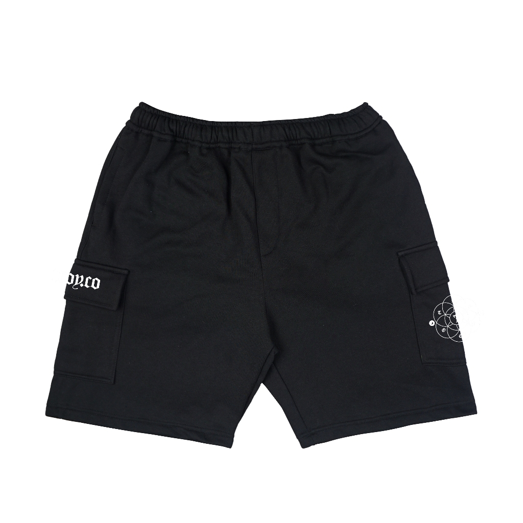 Troy Company Cargo Pants Fleece Short Pants Black Seed Life - Celana Pendek Kargo Hitam SFC 3064