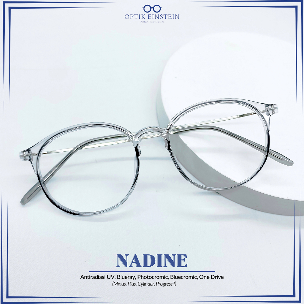 Einstein Optical - #01 NADINE | kacamata wanita model bulat lentur elastis ready lensa antiradiasi &