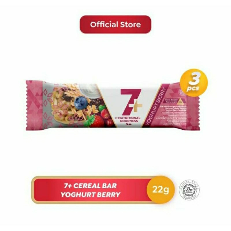 

7+ CEREAL BAR YOGURHT BERRY 22 GRAM -,3 PCS