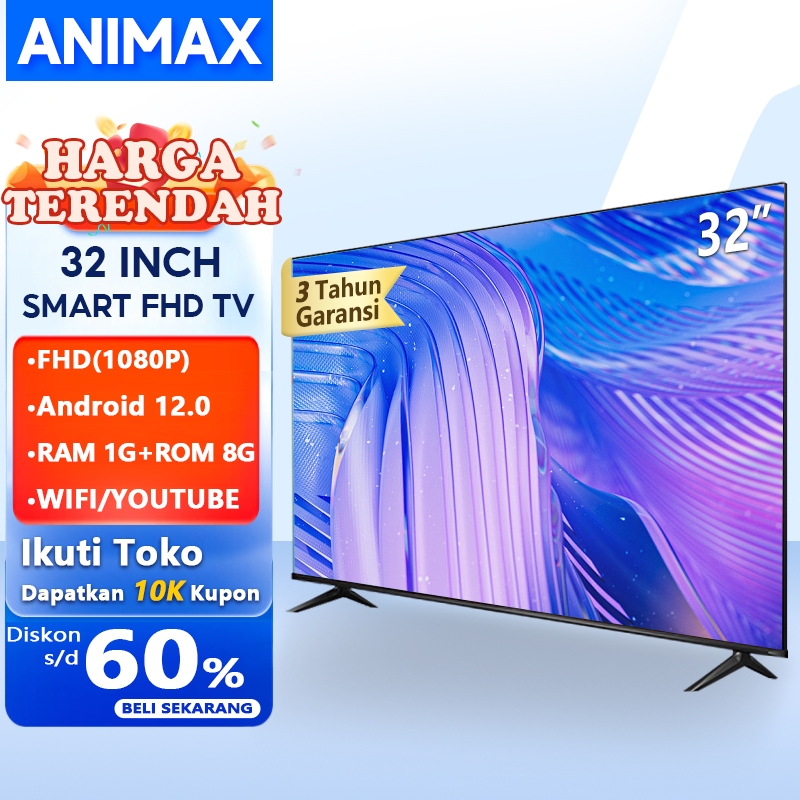 Animax Sakura 32 Inch Smart TV Digital 32 Inch TV LED Garansi 3 tahun Televisi Youtube-WIFI-Browser