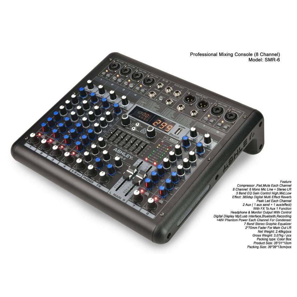 mixer audio ashley smr6 smr 6 (6channel) original ashley