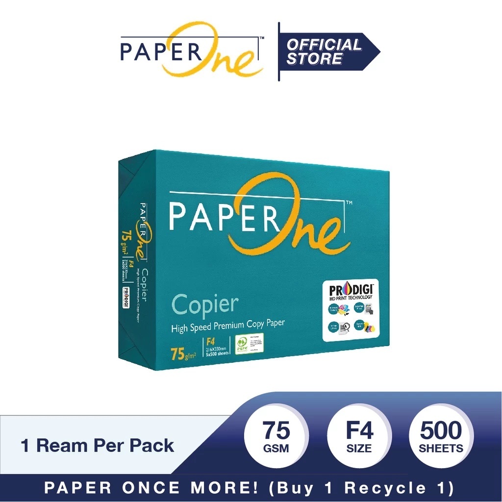 

PAPER ONE Kertas HVS F4 75 gram (1 Rim = 500 lbr)