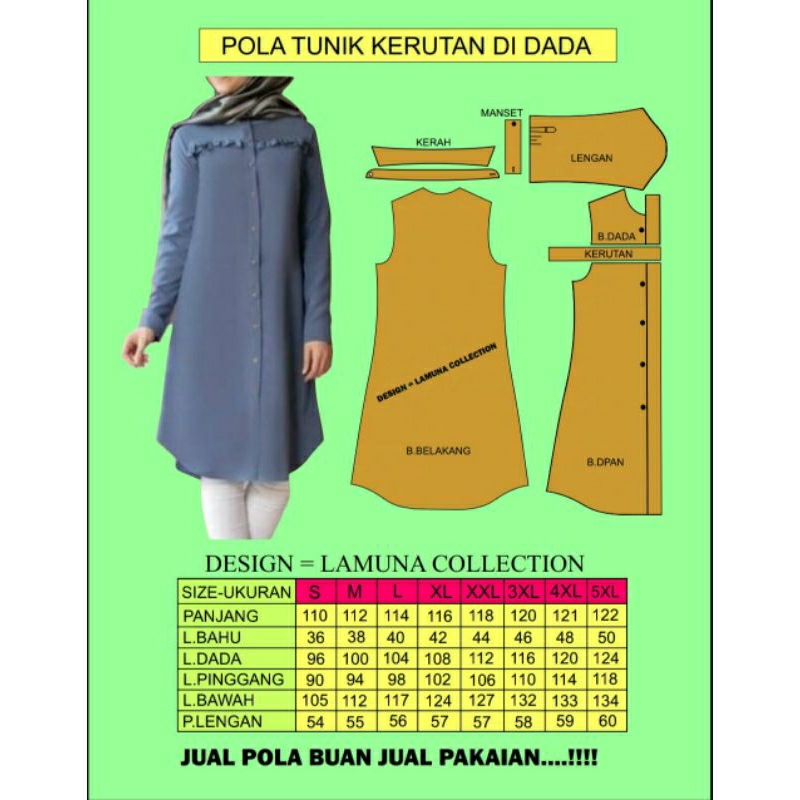 POLA INSTAN TUNIK ANAK(TINGGAL JIPLAK)