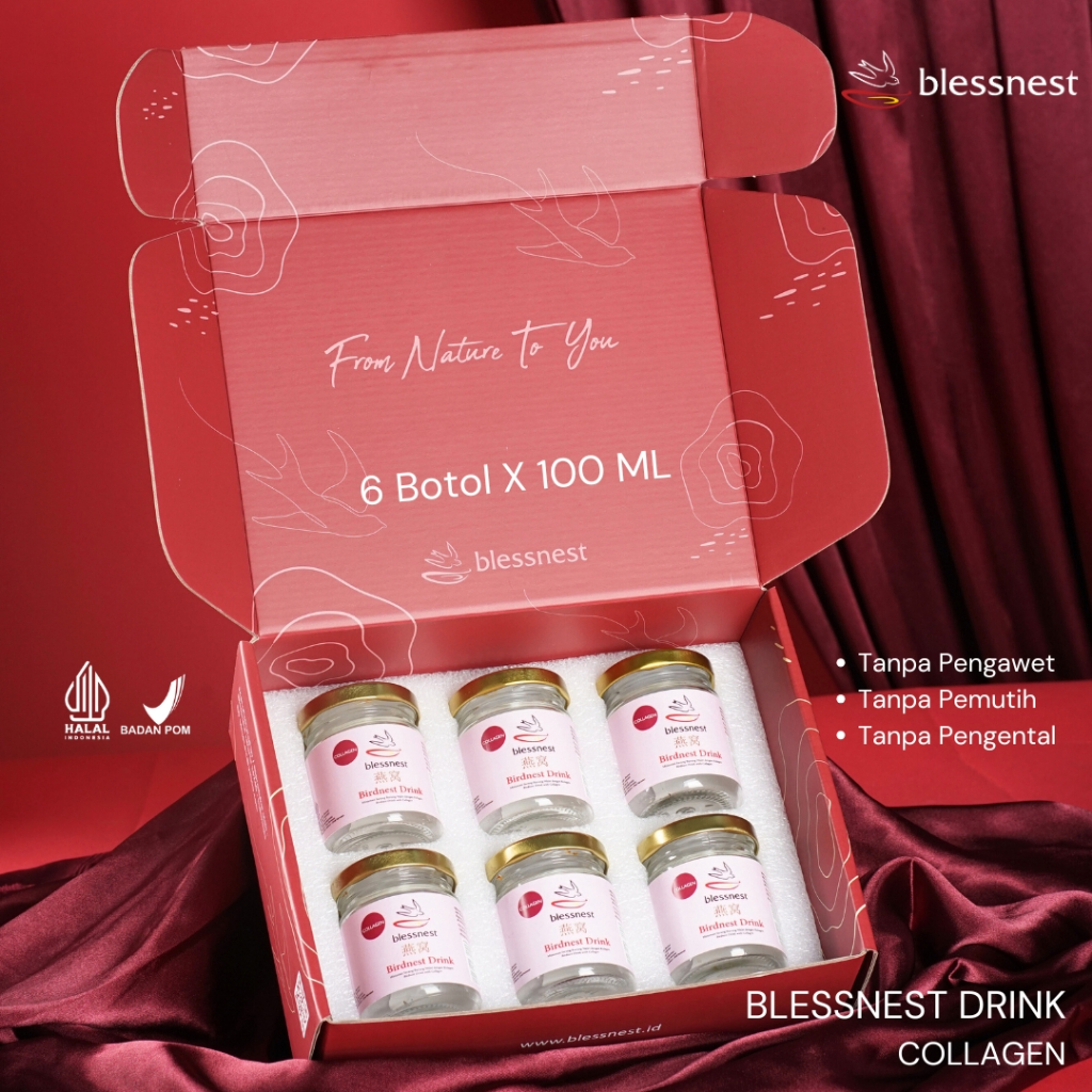 

Minuman Sarang Walet - Blessnest Drink Collagen Paket 6/7botol x 100ML