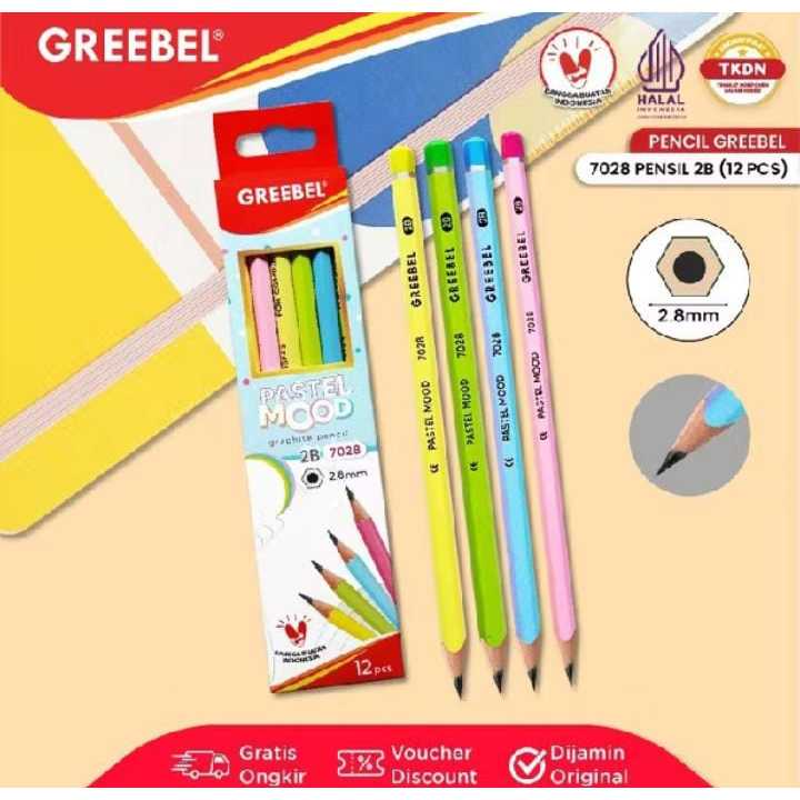 

GREEBEL Pensil kayu 2B 7028 PASTEL MOOD /Pensil Kayu/Grafit/Graphite