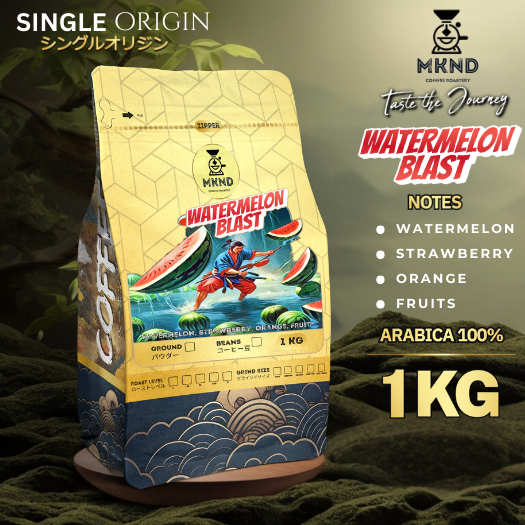 

MKND COFFEE ROASTERY - Kopi Arabika Water Melon Blast 1Kg Specialt | Singgel Origin | Natural | Premium Coffee | Medium Roast