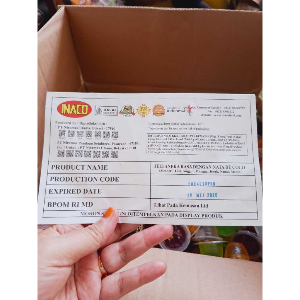 

Maknyuss1 Jelly Inaco Mix Rasa Kemasan 1Kilo Isi 66Pcs Halal Exp Juni 2026