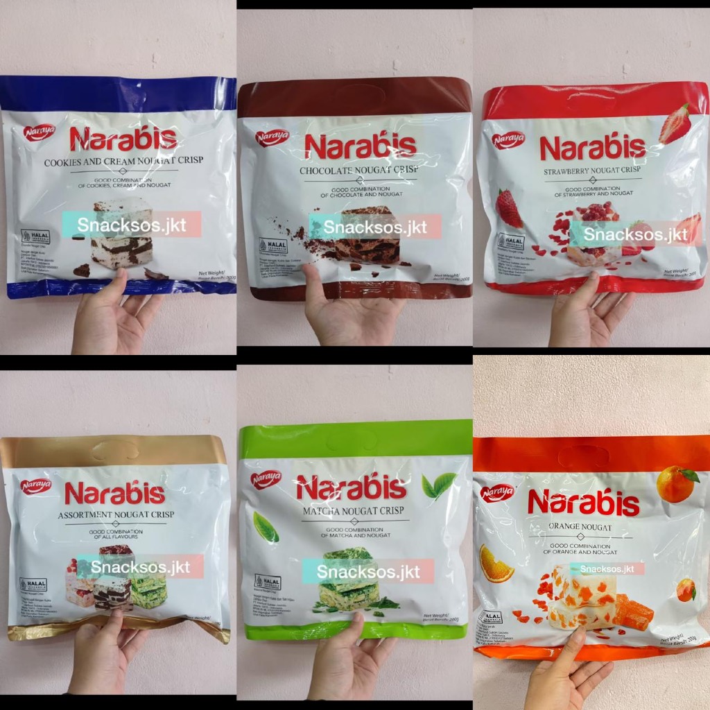 

[BIG 200GR] NARAYA NARABIS NOUGAT CRISP CHOCOLATE / STRAWBERRY / ORANGE / COOKIES AND CREAM / MATCHA / ASSORTMENT