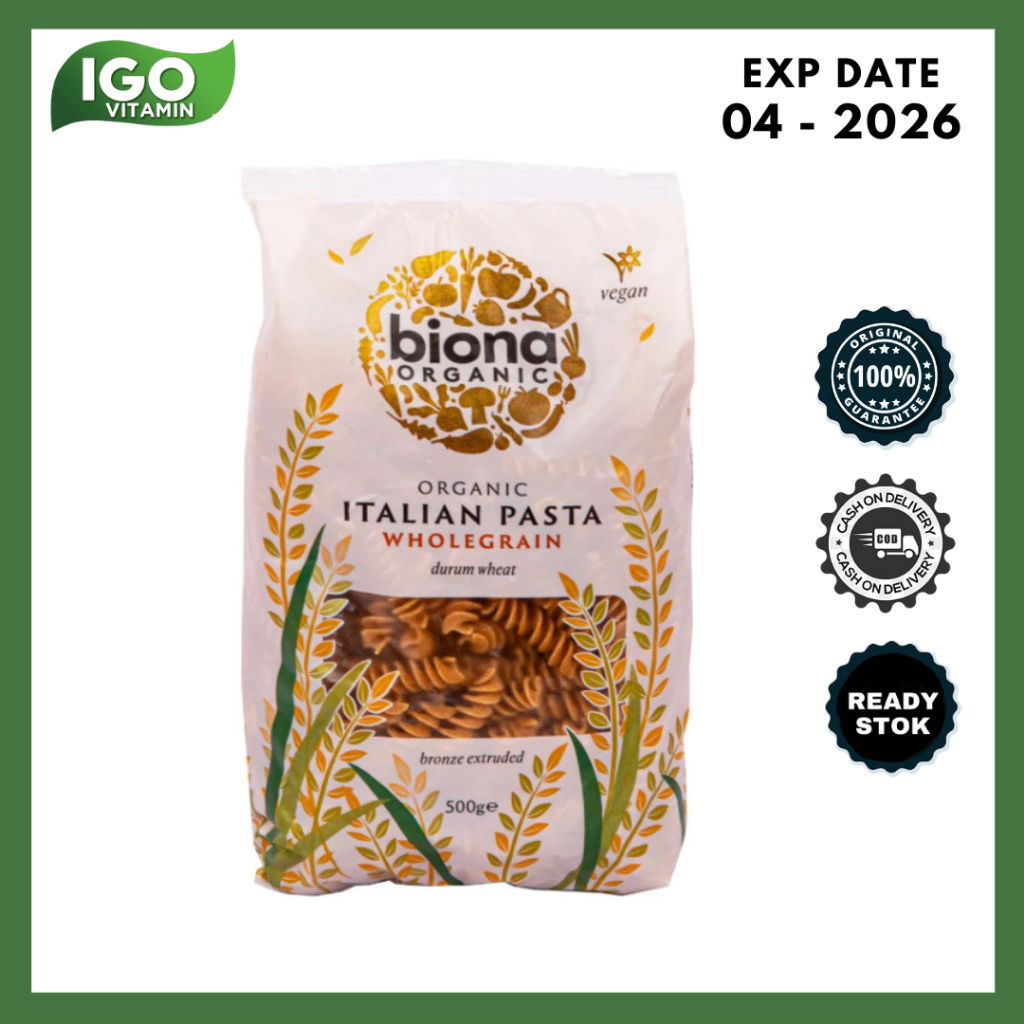 

Pasta Biona Organic Wholewheat Fusilli Bronze Extruded 500 Gr - Organik Sumber Serat Tinggi