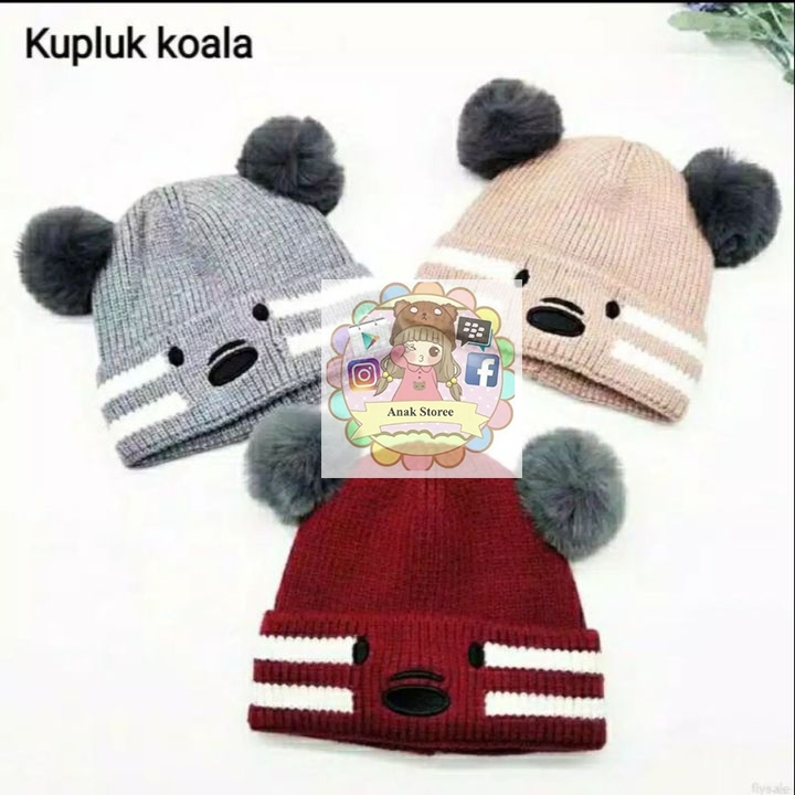 Kupluk bayi laki laki perempuan Koala untuk usia 1 bulan - 3 tahun
