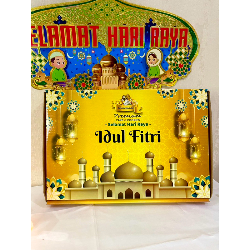 Box Hampers Lebaran / Box Kue Lebaran isi 6 toples 250g