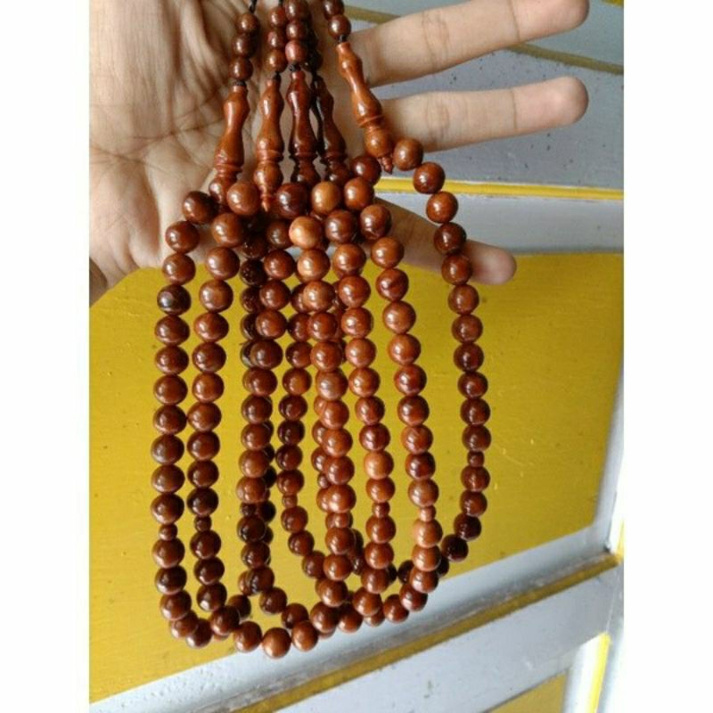 Tasbih kokka kaukah 33 butir warna coklat diameter 8,5mm