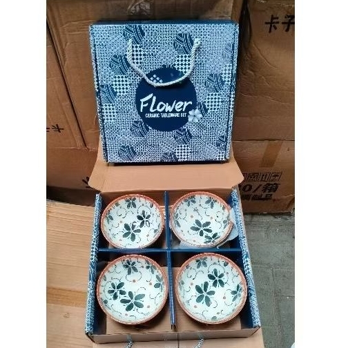 HAMPERS MANGKUK LEBARAN ISI 4 / MANGKUK JEPANG / MANGKUK KERAMIK