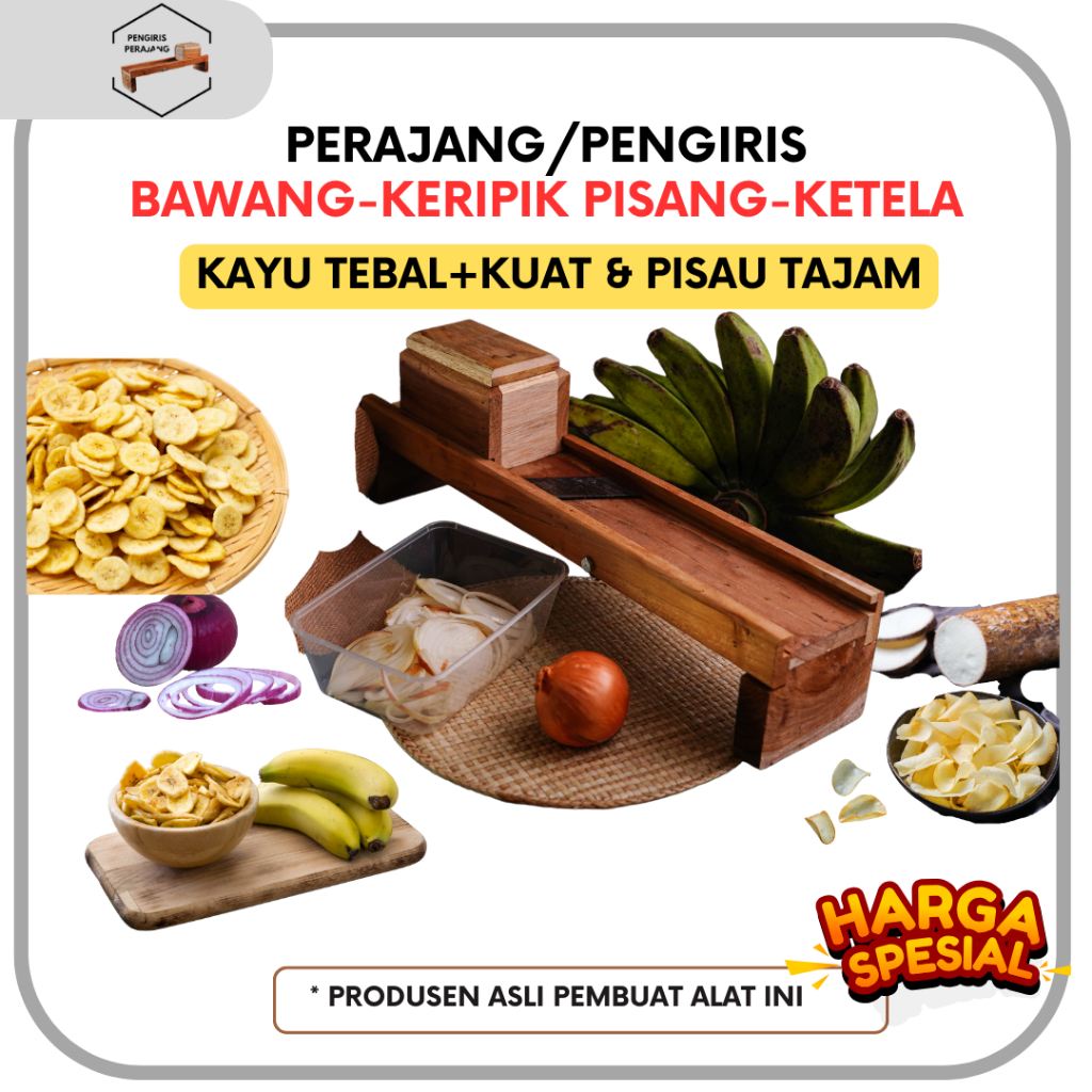 Promo Produsen Perajang Pengiris Bawang-Keripik Pisang-Ketela Harga Spesial - Alat perajang bawang m