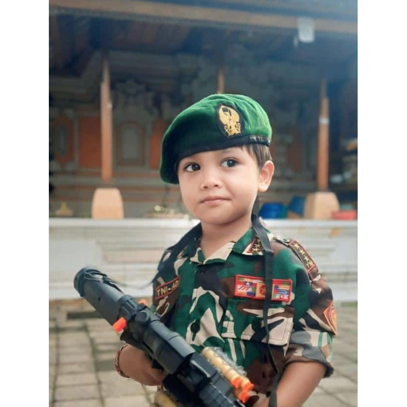 COSTUM SERAGAM PROFESI ANAK TNI AD BARET//SERAGAM TNI AD BARET BERKUALITAS