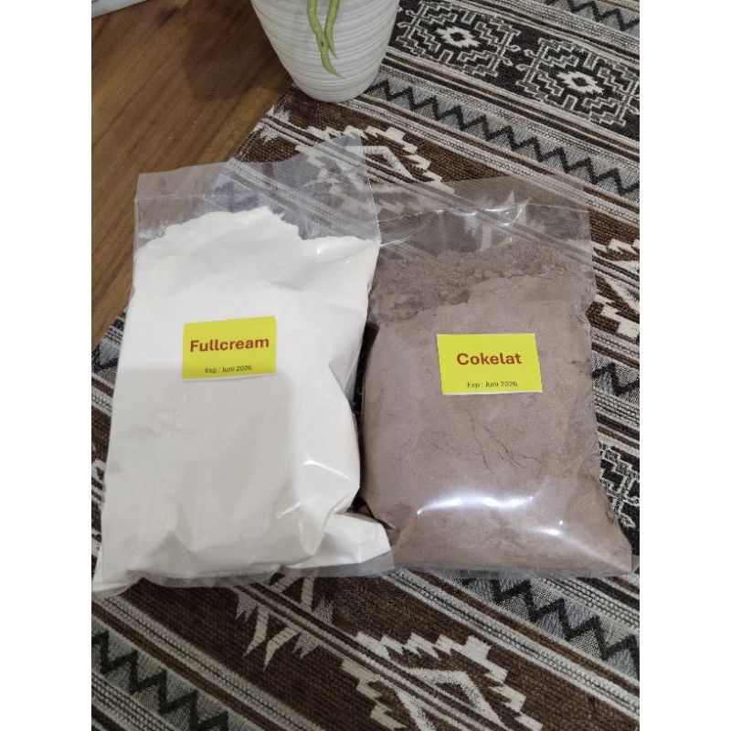 

susu bubuk kemasan 500 gr fullcream dan coklat