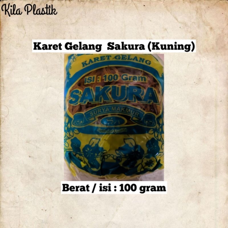 

Karet Gelang Merek Sakura ( Warna Kuning ) 100 gram