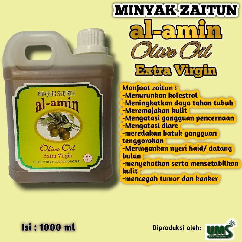 

Minyak zaitun extra virgin olive oil Al amin 1 Liter Original