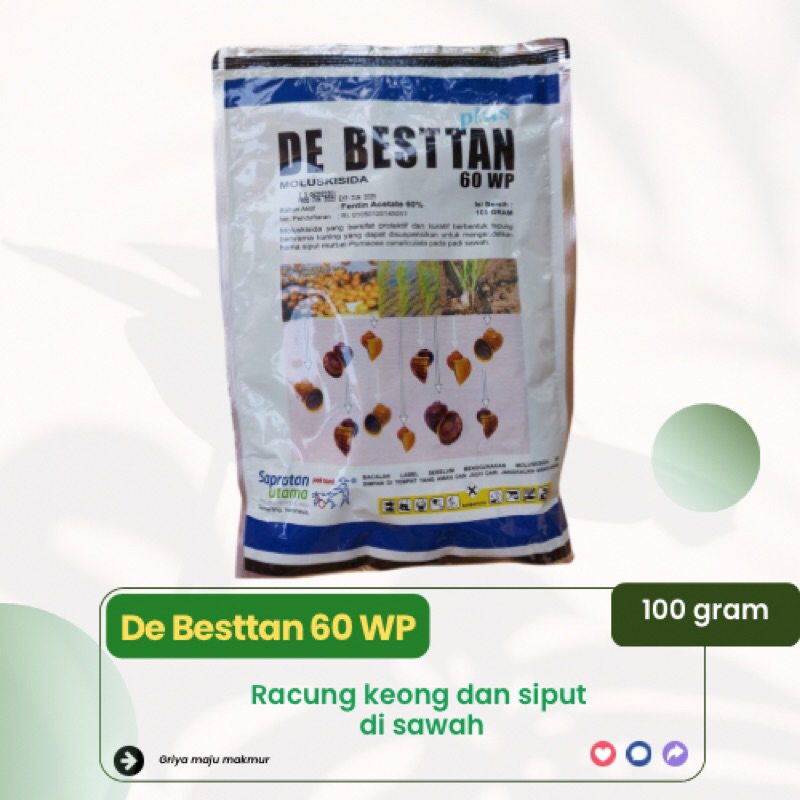 DE BESTTAN 60 WP 100 gram- obat keong & siput Sawah