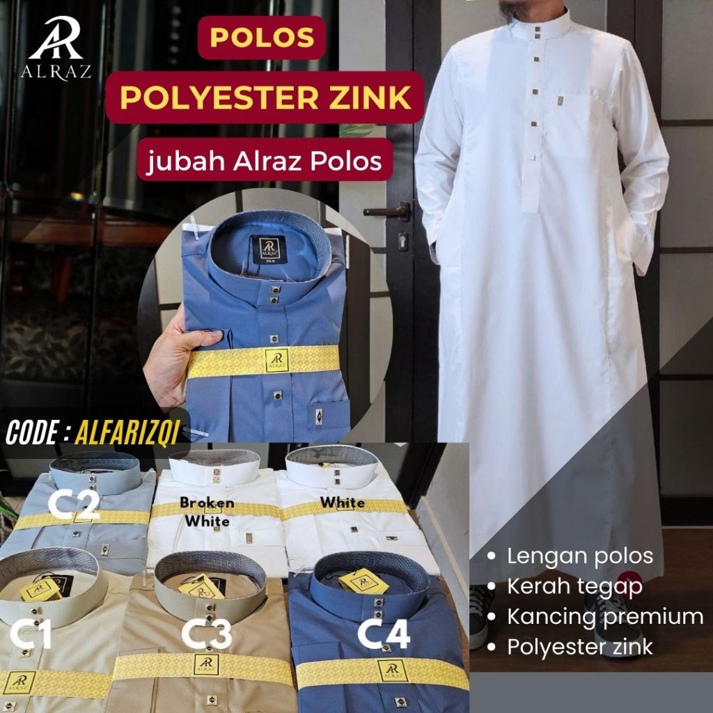 Jubah Alraz lengan polos | Gamis Al raz non manset Alfarizqi