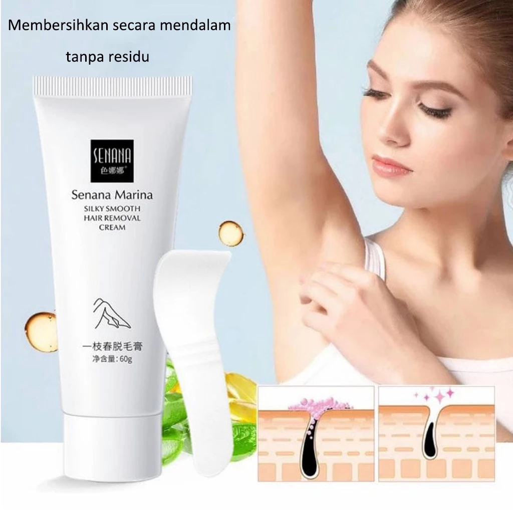 Senana Marina Perontok Bulu Hair Removal Penghilang Bulu Permanen / Hair  Removal Cream