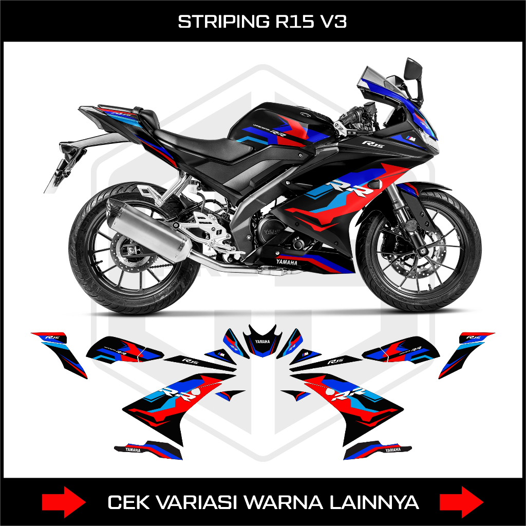 STRIPING R15 V3 VVA YZFV3 / DECAL STIKER YAMAHA R15V3 YZFV3 LIVERY BMW