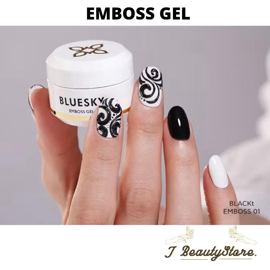 BLUESKY EMBOS GEL CLEAR COLOR / NAIL ART DESIGN TIMBUL