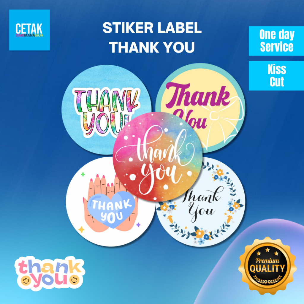 

Stiker thank you/Stiker Thank You Cantik/Stiker Terima Kasih Unik/Stiker segel