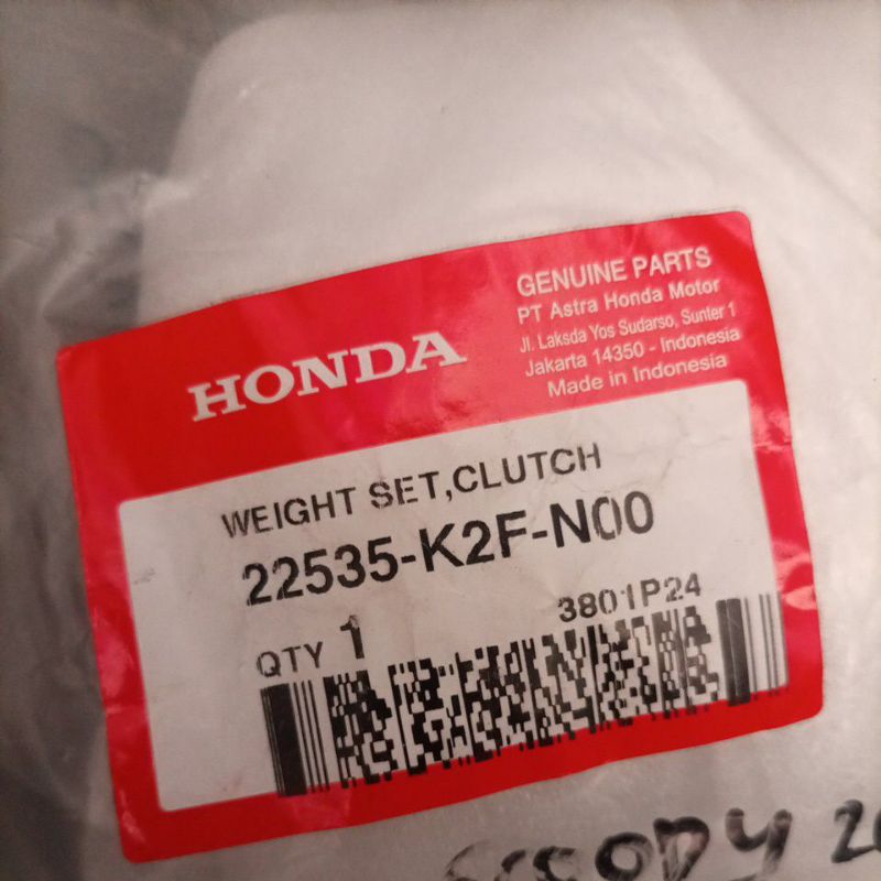 kampas ganda k2f scoopy 2020, beat 2020 honda