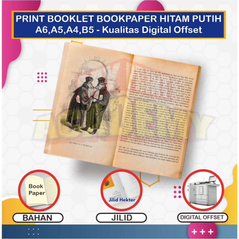 

CETAK BOOKLET / PRINT BOOKLET B/W COVER WARNA, BOOKPAPER A4 B5 A5, STAPLES TENGAH